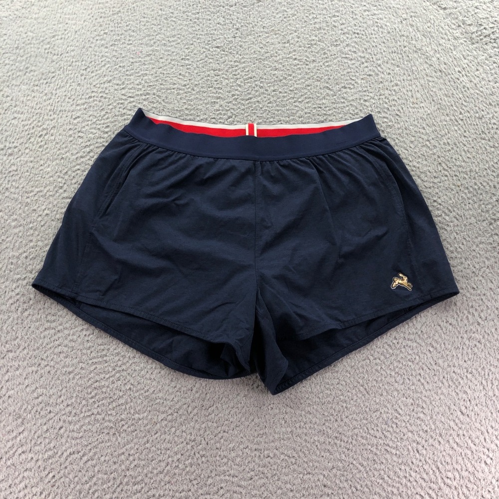 Tracksmith Shorts Womens Large Navy Blue Session Speed Running Lined Rabbit Logo
